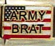 Army brat on US flag - 9mm Italian enamel charm